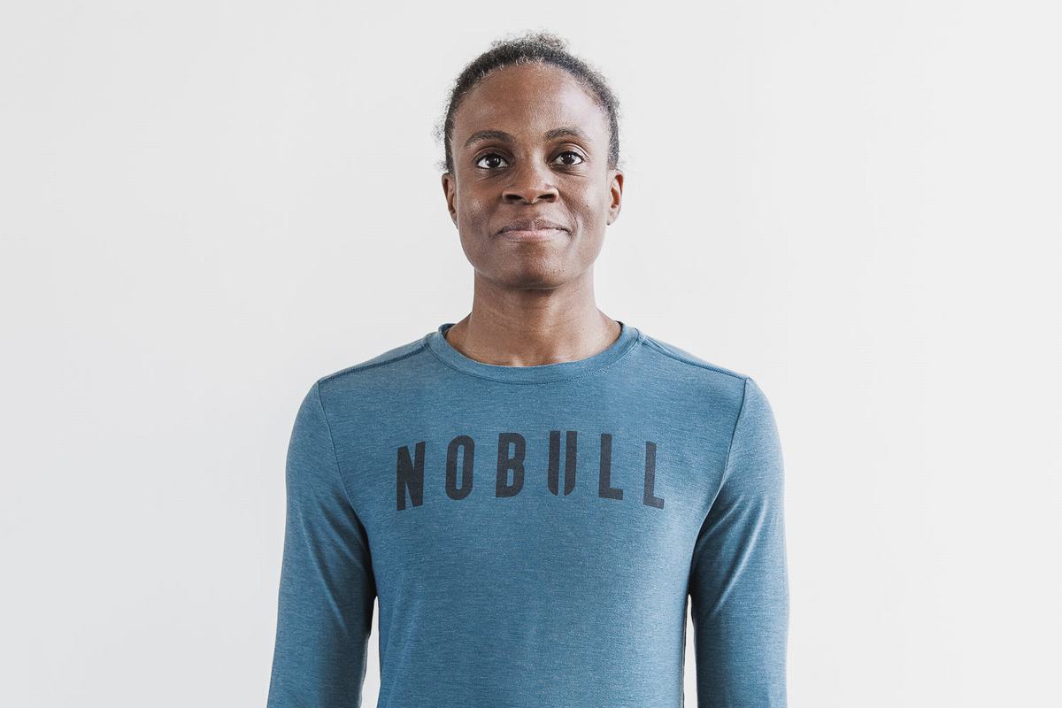 Nobull Women's Long Sleeves Deep Turquoise | Australia (QP0123)